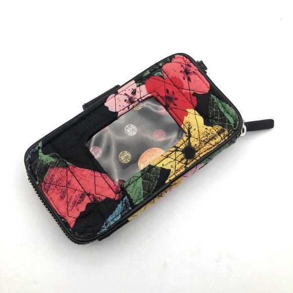 Vera Bradley Hibiscus Floral Smartphone Wristlet Wallet For iPhone ID Window - Picture 1 of 9